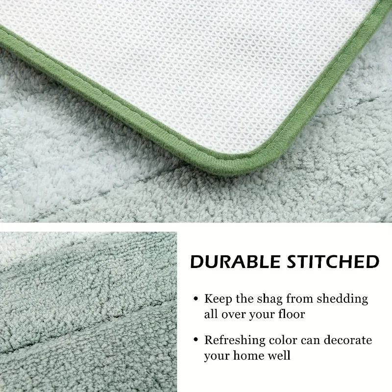 Bathroom Rugs Non Slip Ultra Soft Bath Mat Fluffy Soft Shower Mat Machine Washable Bath Carpet Bedroom Living Room Door Mat - Image 3