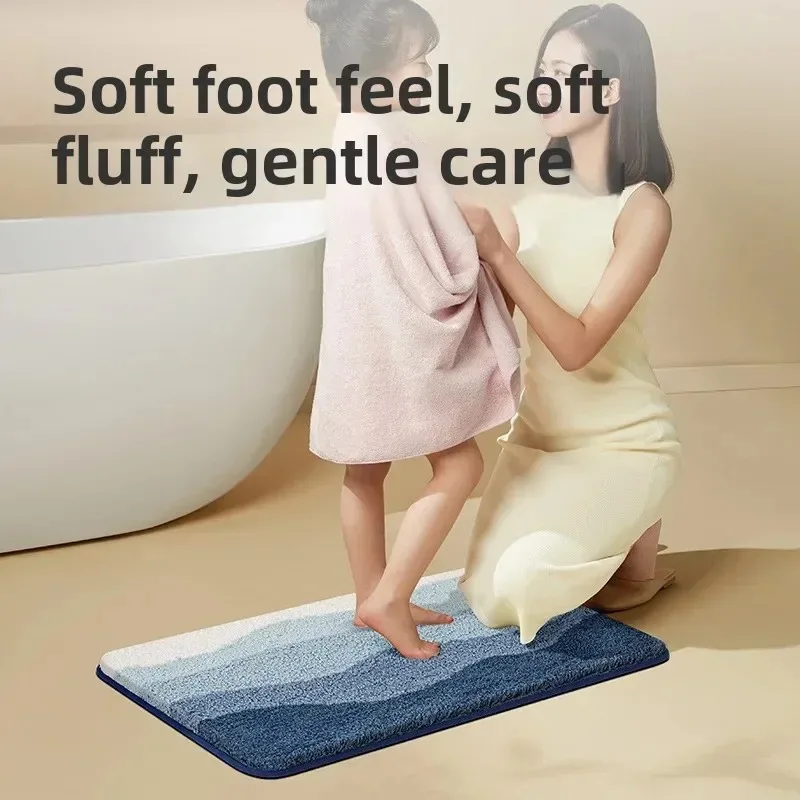 European Luxury Bath Mat, Ultra Soft & Thickened Microfiber, High Absorbency Quick Dry, Non-Slip Bathroom Rug, Home Decor Carpet - Image 3