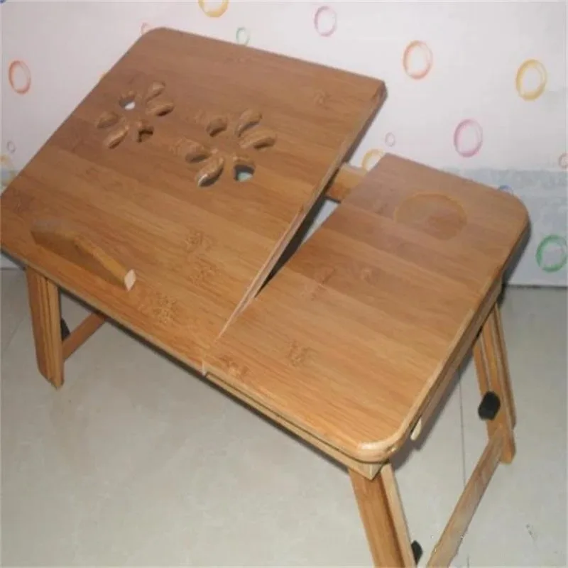 Dissipate Heat Laptop Table Bamboo Adjustable Minimalism Computer Bed Folding Creative Tables Exquisite Flexible Home Furniture - Image 6