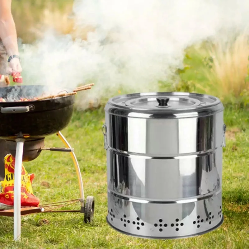 Outdoor Camping Smokeless Barbecue Hanging Grill Portable Tabletop Cooking Grill Stoves Charcoal BBQ Grill Barrel for Picnic - Image 2