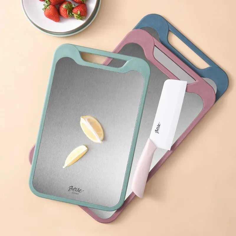 304 Stainless Steel Plastic Double-sided Multifunctional Cutting Board Vegetables and Meat Chopping Cutting Board Two Sides
