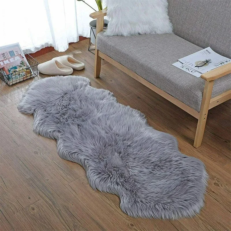 Imitation Sheepskin Carpet Fluffy Plush Rugs Luxury Fur Bedroom Bedside Carpet Living Room Sofa Area Rug Faux Wool Carpet - Image 3
