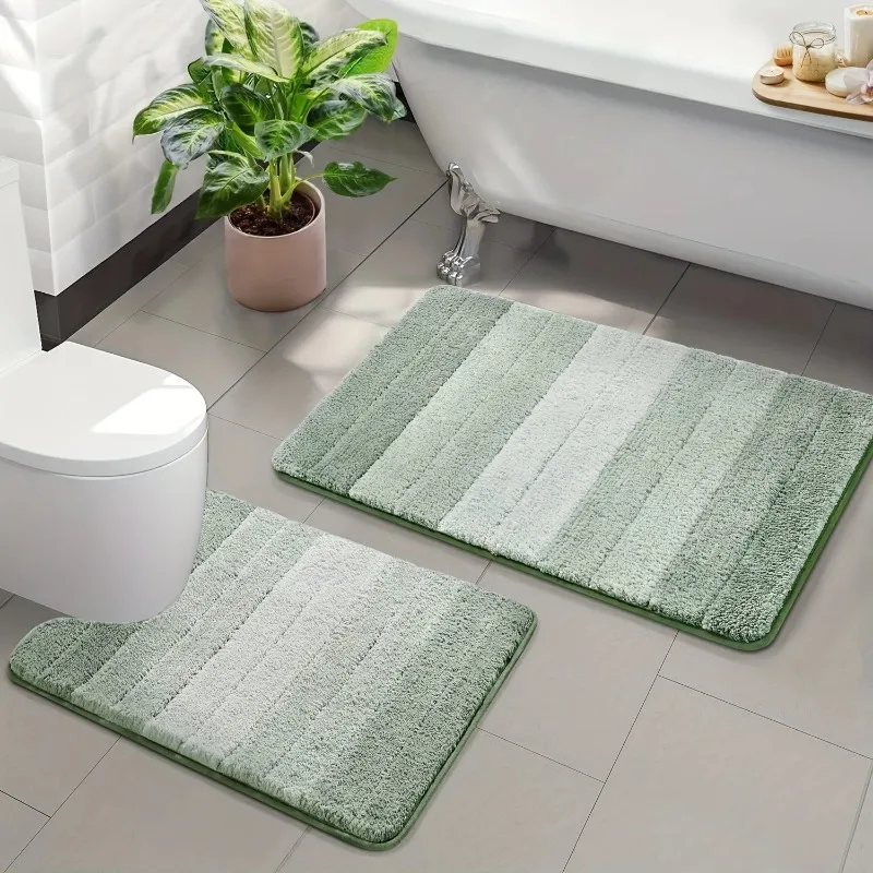 Bathroom Rugs Non Slip Ultra Soft Bath Mat Fluffy Soft Shower Mat Machine Washable Bath Carpet Bedroom Living Room Door Mat - Image 2
