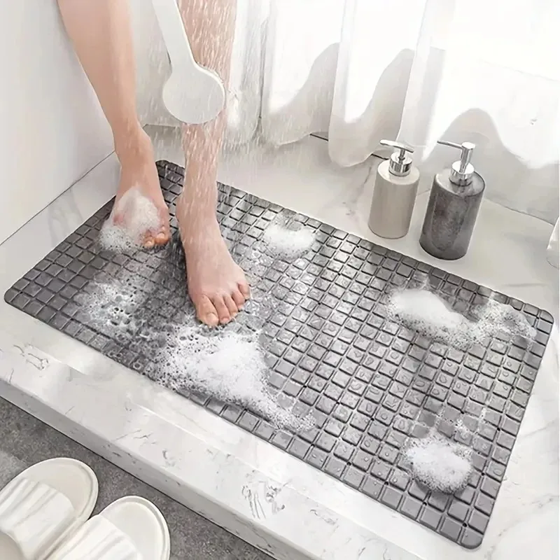 1pc PVC Non-Slip Bath Mat with Suction Cups with Drain Holes, 27.9*15.7inch/71x40cm Shower Mat Safe Mat, Bathroom Mat, Easy Dry - Image 6