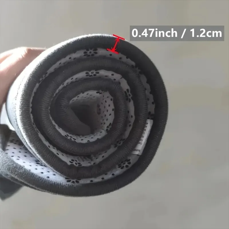 Solid Color L-shaped Bathroom Absorbent Floor Mat Thickened Toilet Door Restroom Flannel Foot Mat Shower Room Non-slip Mat - Image 5