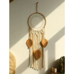 Macrame Dream Catcher Bohemian Leaf Wall Hanging Nordic Decor Boho Handmade Tapestry Ornaments for Home Living Room Decoration