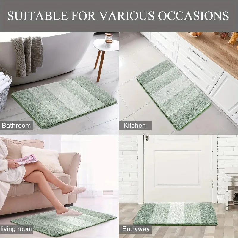 Bathroom Rugs Non Slip Ultra Soft Bath Mat Fluffy Soft Shower Mat Machine Washable Bath Carpet Bedroom Living Room Door Mat - Image 4