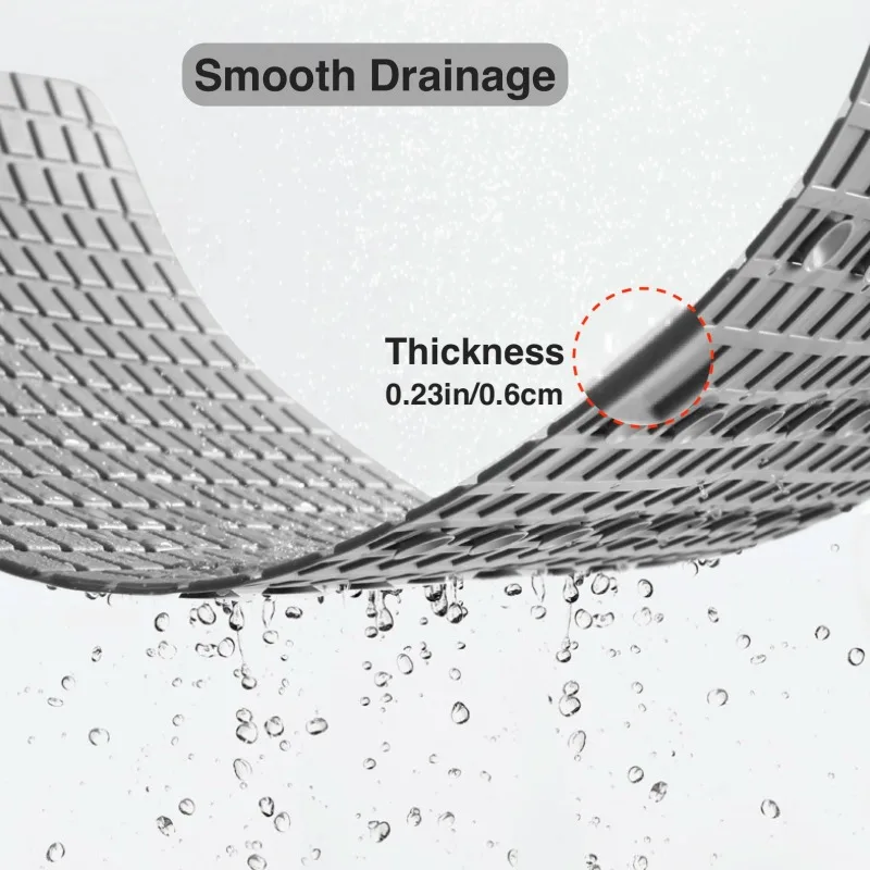 1pc PVC Non-Slip Bath Mat with Suction Cups with Drain Holes, 27.9*15.7inch/71x40cm Shower Mat Safe Mat, Bathroom Mat, Easy Dry - Image 5