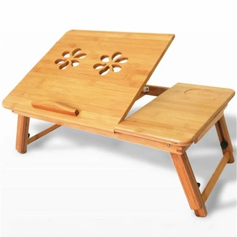 Dissipate Heat Laptop Table Bamboo Adjustable Minimalism Computer Bed Folding Creative Tables Exquisite Flexible Home Furniture - Image 2