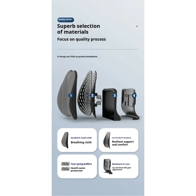 Adjustable Back Cushion for Office Chair Car Lumbar Support Pillow for Office Sedentary - Image 6