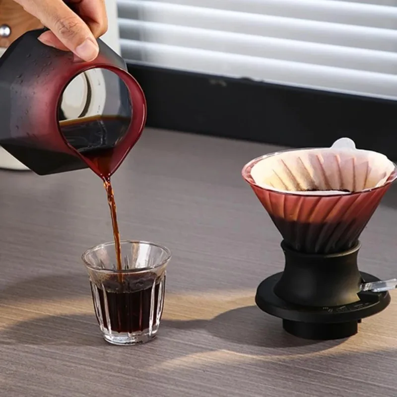 Hand Brewed Coffee Maker V02 Coffee Smart Filter Cup Switch Dripper Handmade Glass Coffee Sharing Pot Over Dripper Sets