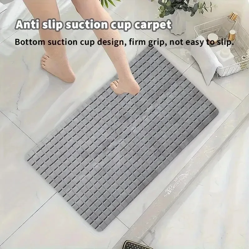 1pc PVC Non-Slip Bath Mat with Suction Cups with Drain Holes, 27.9*15.7inch/71x40cm Shower Mat Safe Mat, Bathroom Mat, Easy Dry - Image 3