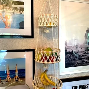 Fruits Plant Hanging Basket Woven Tapestry Room Decor Home and Decoration for Bedroom Wall Art Aesthetics Ornaments Bohemian