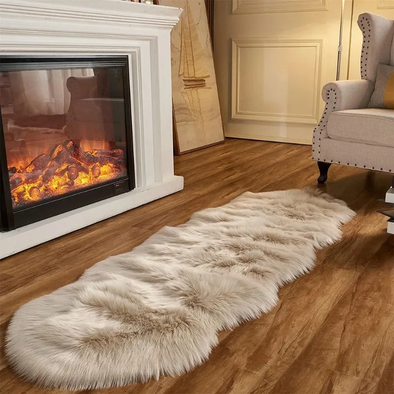 Imitation Sheepskin Carpet Fluffy Plush Rugs Luxury Fur Bedroom Bedside Carpet Living Room Sofa Area Rug Faux Wool Carpet - Image 2
