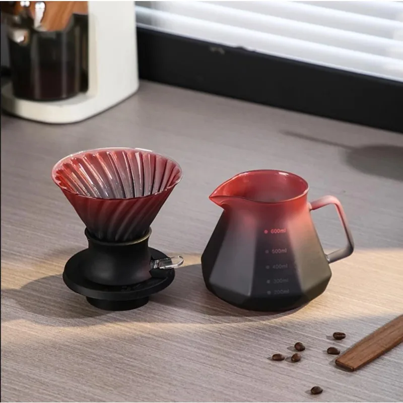 Hand Brewed Coffee Maker V02 Coffee Smart Filter Cup Switch Dripper Handmade Glass Coffee Sharing Pot Over Dripper Sets - Image 3