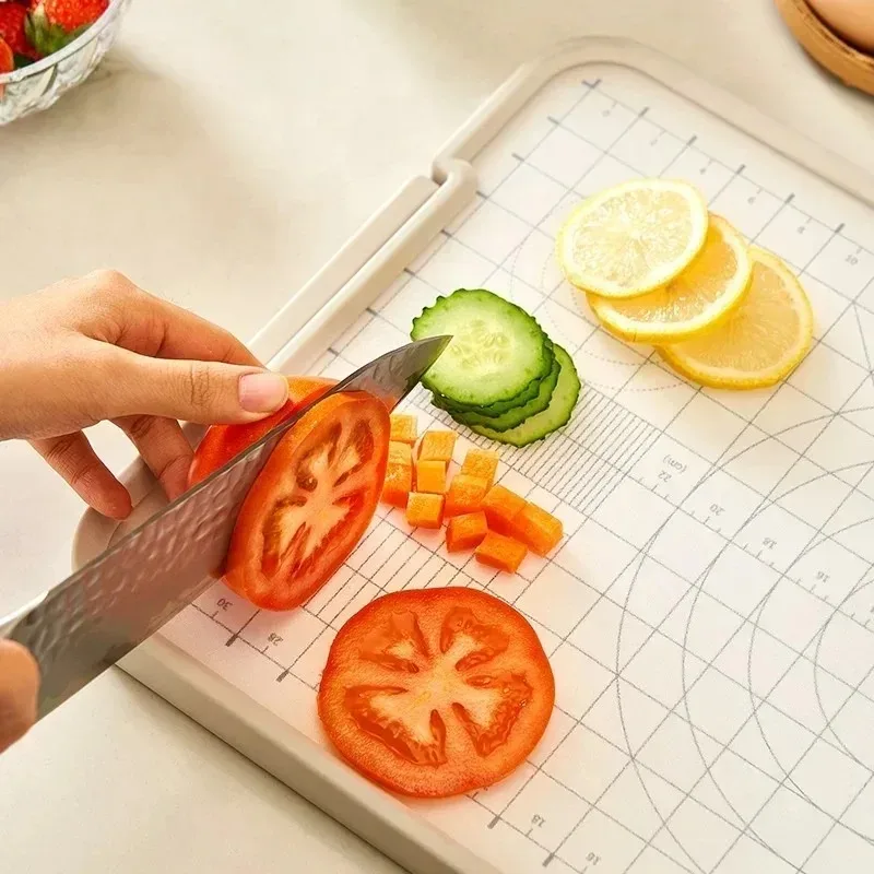 2025 New 304 Stainless Steel Cutting Board with Knife Sharpener, Double-sided Usable Kitchen Cutting Board, Chopping Board