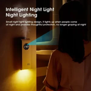 Automatic Sensor Aromatherapy Machine Wall-Mounted Fragrance Usb Rechargeable Deodorant Home Fragrance with Clock Function