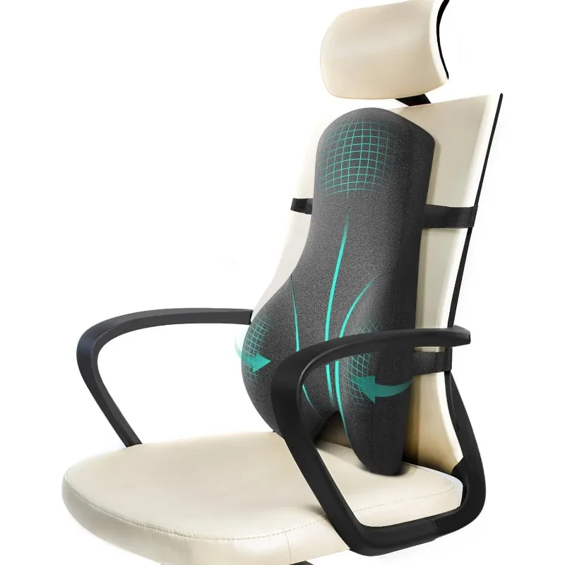 Lumbar Support Pillow for Office Chair Breathable Comfortable Lumbar Back Support Cushion for Recliner Office Backrest Chair - Image 2