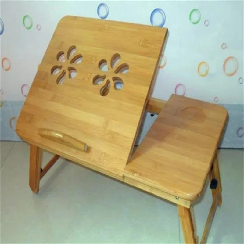 Dissipate Heat Laptop Table Bamboo Adjustable Minimalism Computer Bed Folding Creative Tables Exquisite Flexible Home Furniture - Image 3