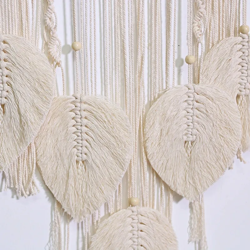 Macrame Dream Catcher Bohemian Leaf Wall Hanging Nordic Decor Boho Handmade Tapestry Ornaments for Home Living Room Decoration - Image 3