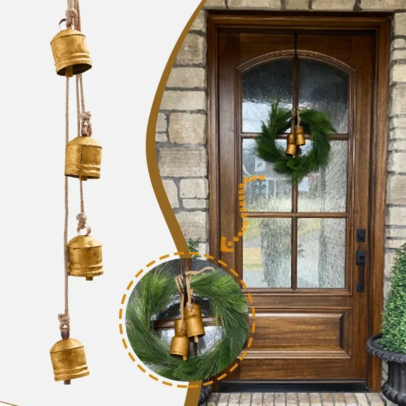 Giant Harmony Cow Bells Large Vintage Handmade Rustic Lucky Christmas Antique Bell Christmas Courtyard Wind Chimes Decor - Image 6