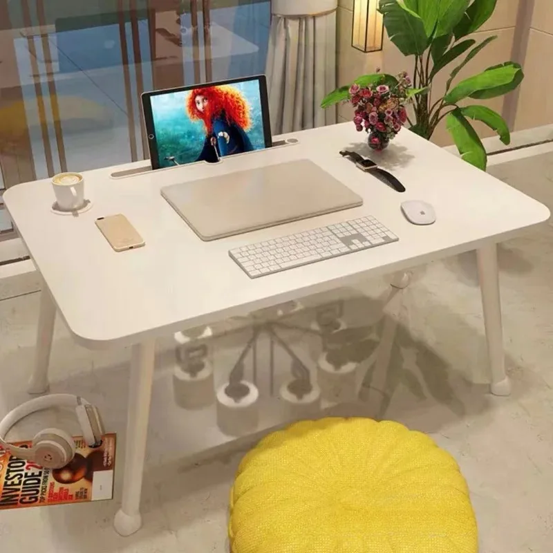 Foldable Laptop Bed Table Lap with Cup Holder Drawer Tablet Stand Laptop Bed Tray Lap Table Foldable Legs - Image 2