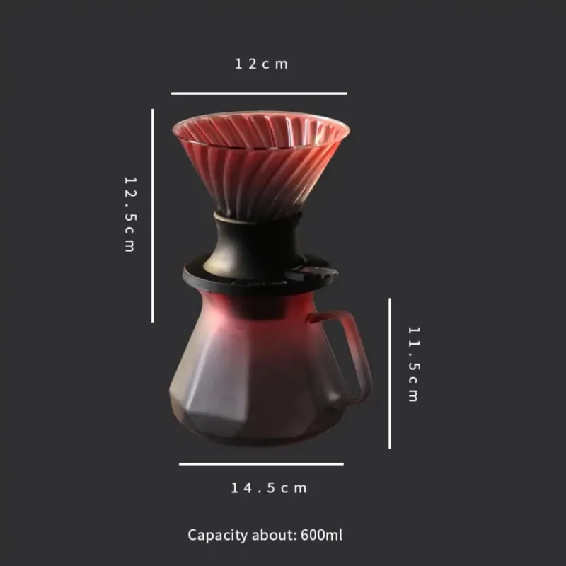 Hand Brewed Coffee Maker V02 Coffee Smart Filter Cup Switch Dripper Handmade Glass Coffee Sharing Pot Over Dripper Sets - Image 8