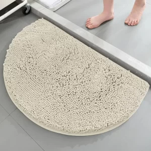 Versatile TPR Rubber Sole Bathroom Foot Mat - Non-slip Half-round Rug for Kitchen and Bathroom in Stylish Options