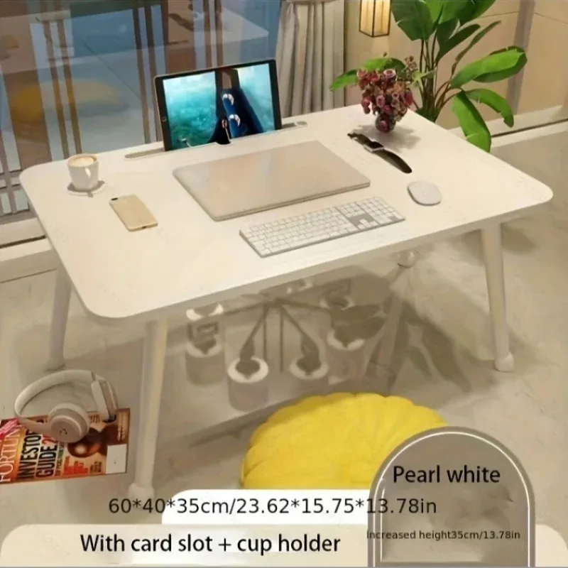 Foldable Laptop Bed Table Lap with Cup Holder Drawer Tablet Stand Laptop Bed Tray Lap Table Foldable Legs - Image 5