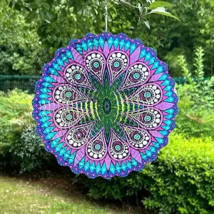 Hanging Wind Spinner for Indoor & Outdoor,3D Color Wind Spinner Catcher Wind Chimes Parts Outdoor Garden Yard Hanging Decor