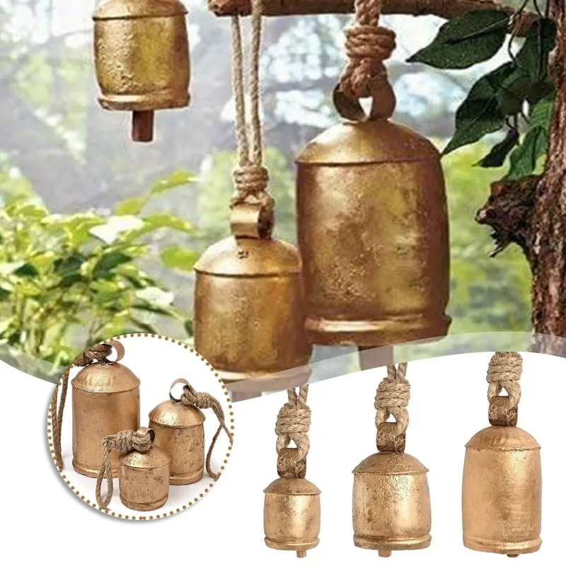 Giant Harmony Cow Bells Large Vintage Handmade Rustic Lucky Christmas Antique Bell Christmas Courtyard Wind Chimes Decor - Image 2