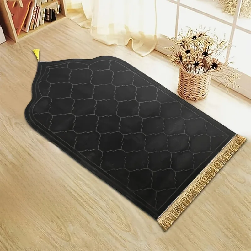 Soft Prayer Mat Thick Sponge Easy To Carry with Tassel Embossed Prayer Mat for Multiple Scenes - Image 5