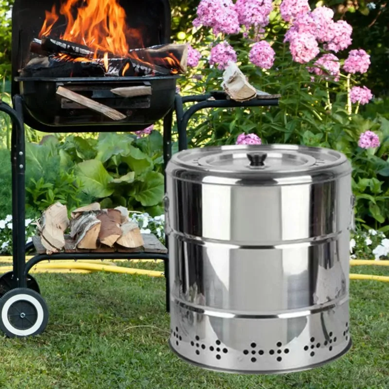 Outdoor Camping Smokeless Barbecue Hanging Grill Portable Tabletop Cooking Grill Stoves Charcoal BBQ Grill Barrel for Picnic - Image 3